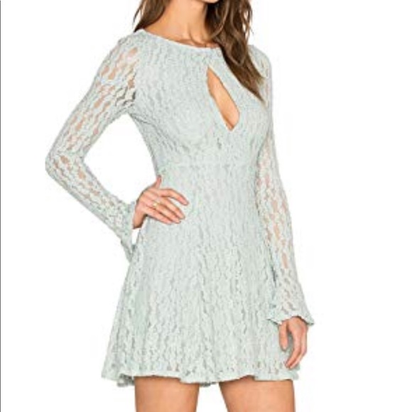 Free People Dresses & Skirts - Free People | Boho Mint Green Lace Flare Dress M